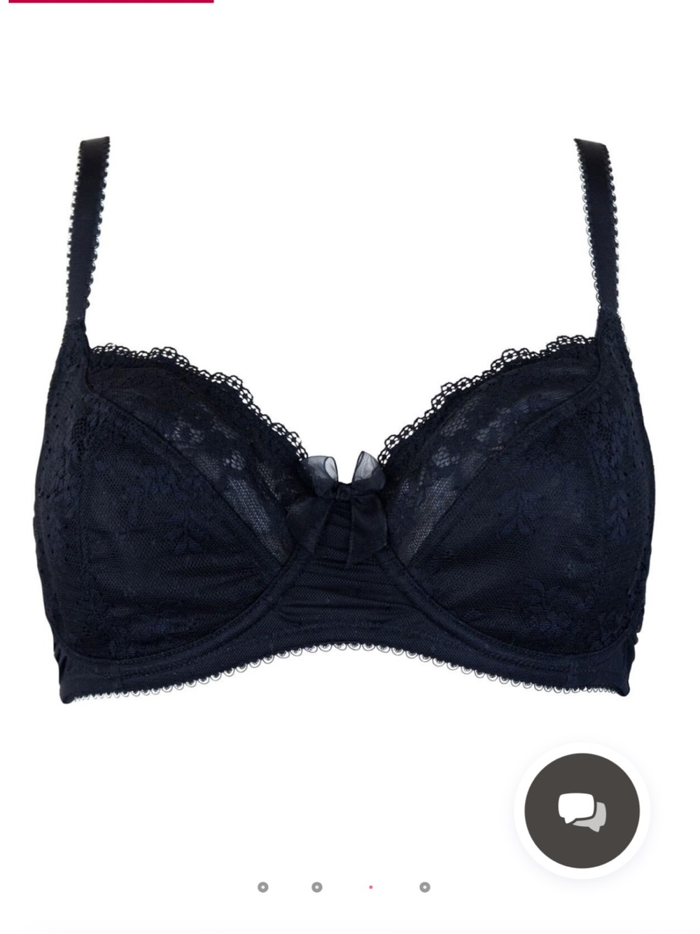 NWT Pour Moi Flora Lace Underwire Bra 36E Black Full Coverage